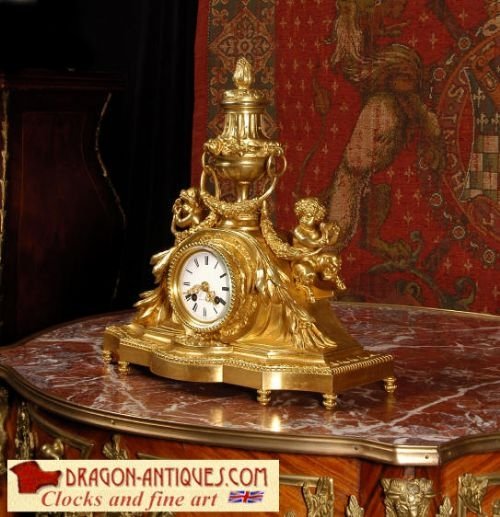 Early Ormolu Boudoir Clock by Leroy a Paris.